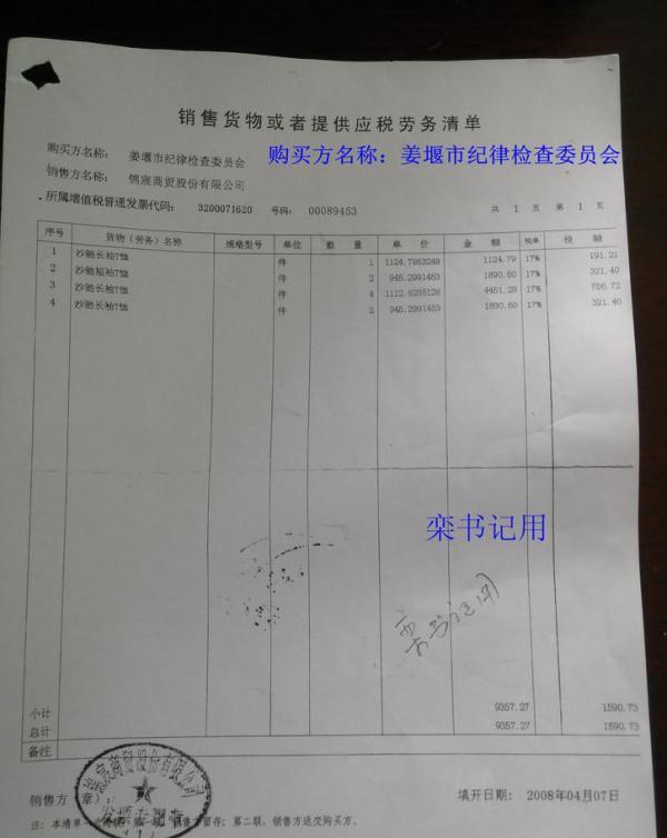 泰州姜堰纪委被曝公款吃喝玩乐 账单含振动安全套(组图)