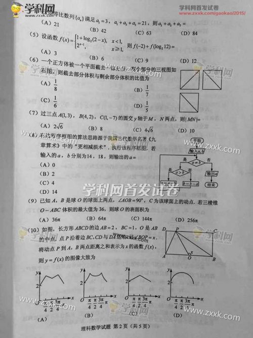 2015高考试题 吉林高考理科数学试卷网上曝光(组图)